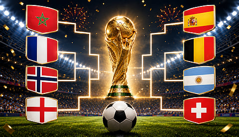 8 teams advancing to the quarter-finals of the Football World Cup, anticipation regarding who will win the trophy 