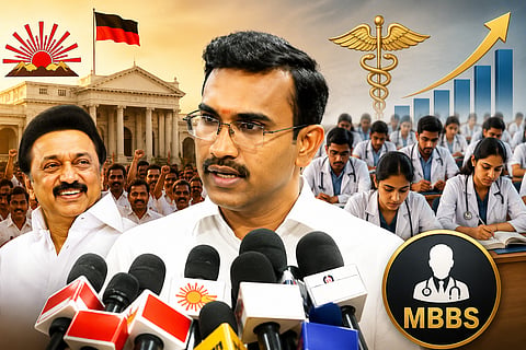 Health Minister Arunraj alleged previous DMK govt is responsible for 600 MBBS seats in TN at risk of being lost