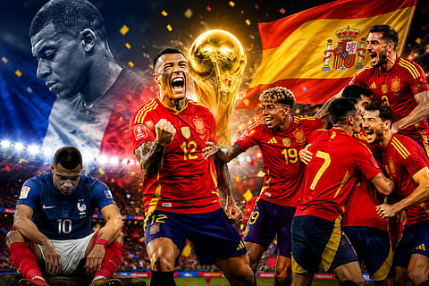 Spain advanced to the final after defeating France 2-0 in the World Cup semi-final