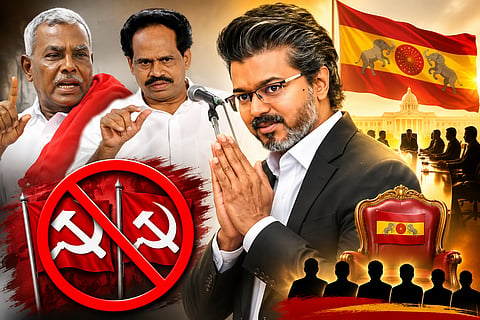 Veerapandian hinted CPI would be part of the TVK cabinet, P. Shanmugam stated CPI-M would not be included