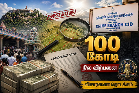 CBCID initiated  investigation into land to Palani temple, valued at ₹100 crore, was registered for ₹2 crore