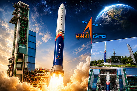 historic milestone achieved  successful launch of 'Vikram-1', rocket manufactured by private sector in India