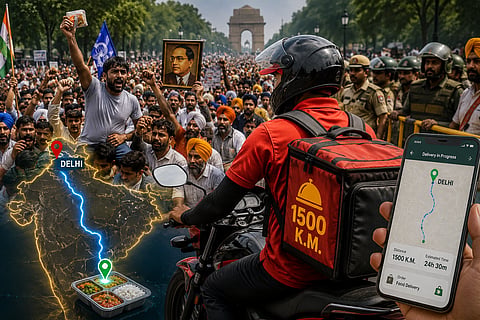 person from Mumbai ordering food via Zomato to feed a hungry protester at the Delhi protest has gone viral