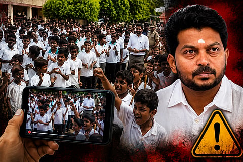 Video of students made to chant slogans in a government school