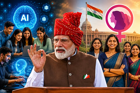PM Modi announced special focus placed on 7 key areas, free training for youth, reservation for women