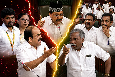 Heated exchange between TVK and DMK MLAs in the Assembly; Speaker issues warning!