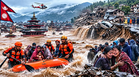 Massive floods occurring without a single drop of rain falling have devastated Nepal and claimed innocent lives
