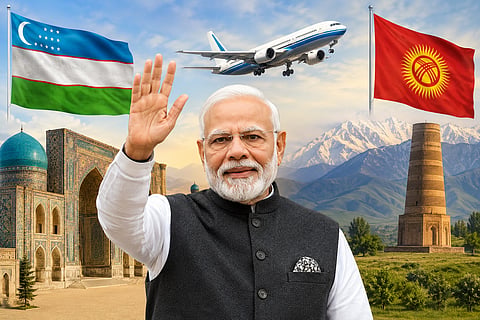 Prime Minister Modi, currently on  state visit to Uzbekistan,Kyrgyzstan, is meeting with Putin and Jinping