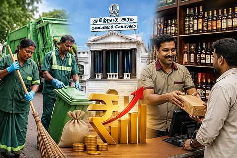 Tamil Nadu government has announced a pay hike for sanitation workers and TASMAC employees