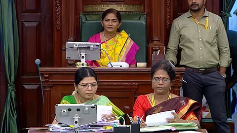 TVK MLA Sathyabama set new record by presiding as the Chair for the first time in  Assembly