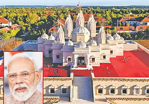 PM Modi hails the expansion of Indian cultural heritage abroad during Paris temple consecration ceremony.