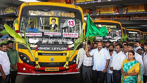 TVK Party Color Buses Flagged Off in Salem
