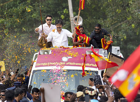 Vijay Campaigns Across Maduranthakam, Meets People at Every Stop