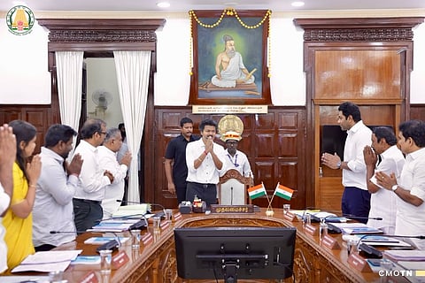 cabinet meeting held under CM Vijay discussions on new industrial investments and election promises