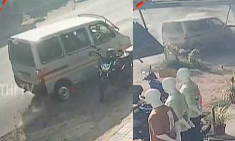 அசுர வேகக் கார் மோதி விபத்து - பதறவைக்கும் சிசிடிவி