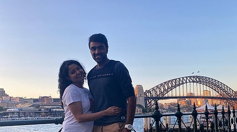 Prithi Narayanan is all hearts after her cricketer husband Ravichandran Ashwin hit his fifth century 