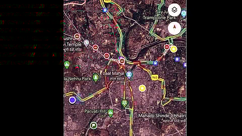 Traffic congestion as shown on Google Maps 