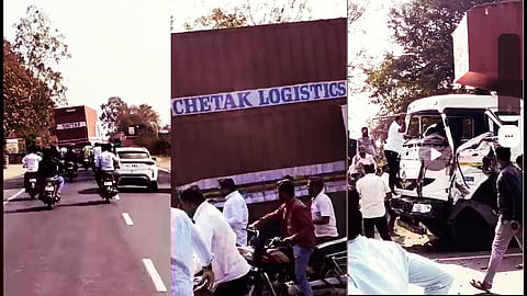 Video grab of citizens chasing the drunk driver and then thrashing him