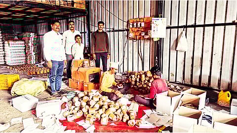 Bapurao Natu family with jaggery