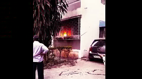 Fire broke out in a flat at Pleasant Park Society