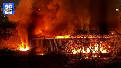 Fire at Waste Project in Dhayari