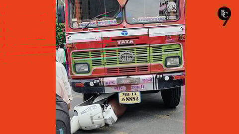 A speeding truck hit a bike that was moving ahead at Gangadham Chowk 