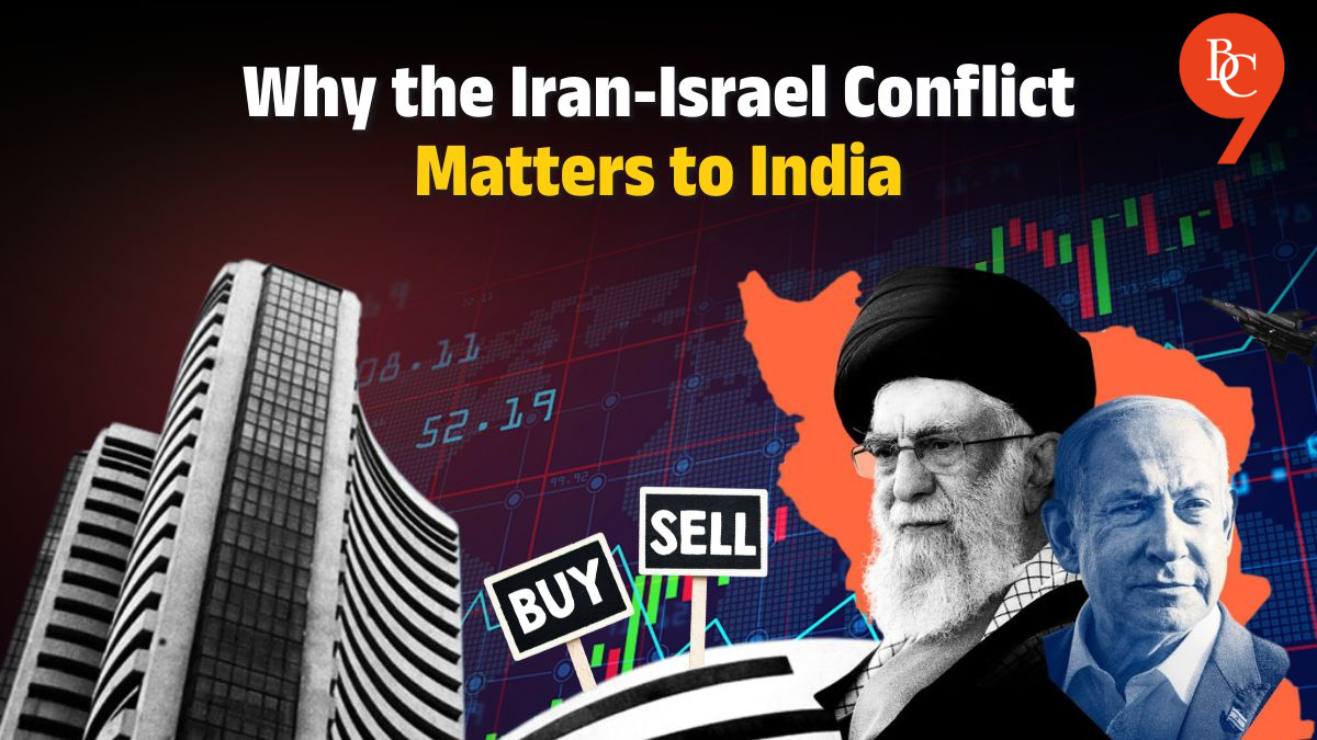 The Iran-Israel conflict disrupts the Indian stock market, with rising crude oil prices threatening inflation and economic stability. India’s heavy reliance on oil imports amplifies risks to sectors like energy, aviation, and infrastructure, causing volatility in Sensex and Nifty.