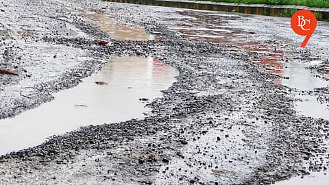  Potholes, Slippery Roads Trouble Commuters: Citizens demand strict action against negligent administration and RMC plants