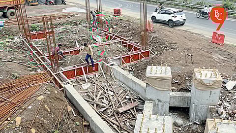The pedestrian bridge work at Chandni Chowk in Pune remains incomplete even after seven months