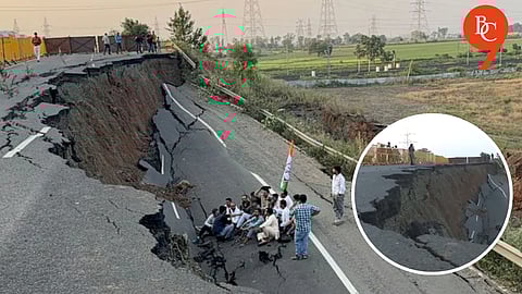 Bhopal-Vidisha Highway Collapses, Leaving 30-Foot-Deep Crater in Madhya Pradesh