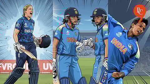Heather Knight, Smriti Mandhana, Harmanpreet Kaur, Deepti Sharma