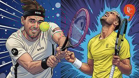 Carlos Alcaraz defeats Taylor Fritz, Jimmy Connors Group, ATP Finals, 2025