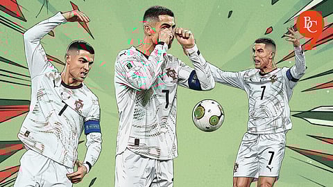 Cristiano Ronaldo recieves his first red card with the Portugal national team