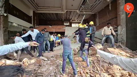 Slab Collapses Near Hotel Kapila in Pune; Two Trapped, Rescue Operation Underway