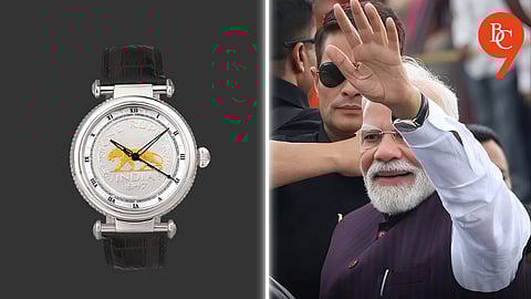 PM Modi Seen Wearing ₹60,000 Luxury ‘Roman Baagh’ Watch Featuring a 1947 One-Rupee Coin 