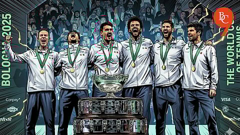 Italian team that beat the spanish team to be crowned as Davis Cup champions 2025