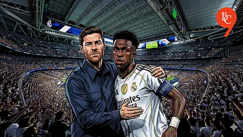 Xabi Alonso and Vinicius Jr.