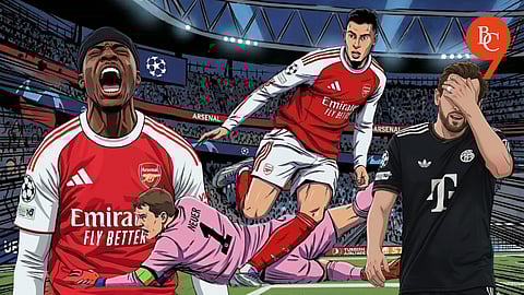 Noni Madueke, Manuel Neuer, Gabriel Martinelli, Harry Kane, Arsenal defeat Bayern 3-1, UCL 2025