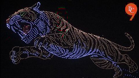 IIT Startup Sets Guinness World Record with 2,983 Drones Forming Giant Tiger at Mysuru Dasara