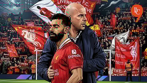 Mohamed Salah and Arne Slot