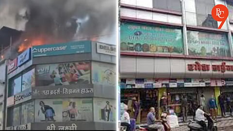 Pune: Massive Fire Breaks Out on Terrace of Ramesh Dyeing Building in Sadashiv Peth | VIDEOS
