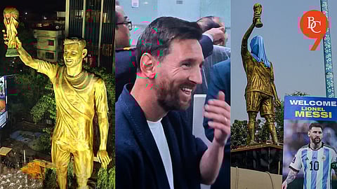 Lionel Messi arrives in Kolkata, and unveils his statue virtually