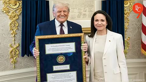 Venezuela's Machado 'Presents' Nobel Peace Prize Medal to US President Donald Trump