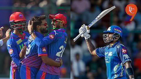 Mukesh Kumar & Axar Patel exploit sticky wicket to strangle Mumbai Indians at 163