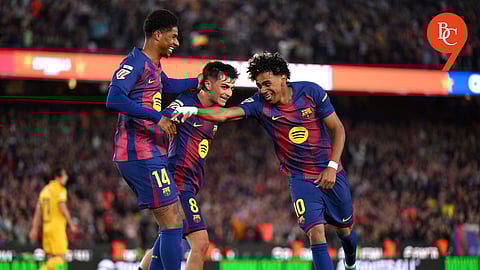 Barcelona sparks derby rout as they edge towards the title and leave Real Madrid to cope in the dust