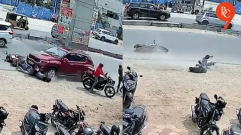 Horrific Video: One Killed, Two Injured as Car Ploughs Into Crowd in Telangana’s Miryalaguda