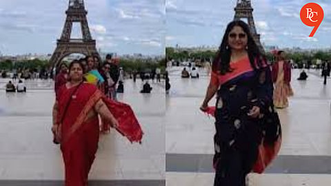 ‘Desi Aunties’ in Sarees Go Viral for Glam Ramp Walk at Eiffel Tower in Paris