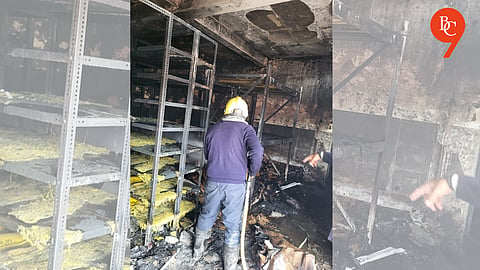 Massive Fire Guts Hyundai Spare Parts Store Near Pune-Ahilyanagar Road; No Casualties Reported
