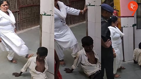 Viral Video From Raebareli Hospital Shows Female Staffer Kicking Mentally Ill Man Out