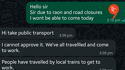 Pune employee’s rain leave plea denied, viral chat sparks debate on safety and work-from-home rules